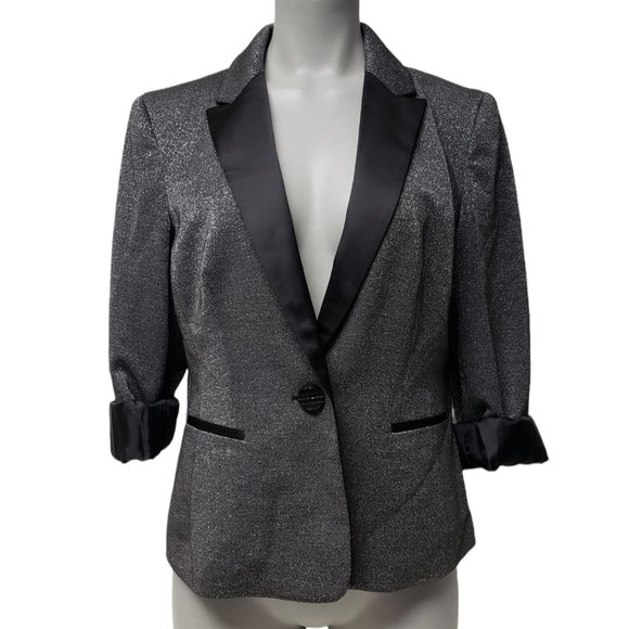 Nipon Boutique metallic gray blazer . size 12 - Picture 1 of 8